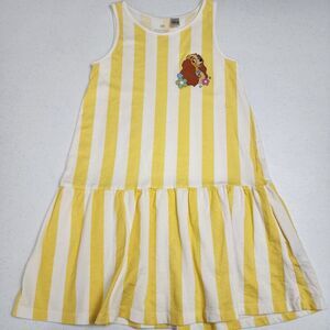 H&M Disney Girls Lady and the Tramp Striped Yellow Dress 6x/7 NEW without Tags